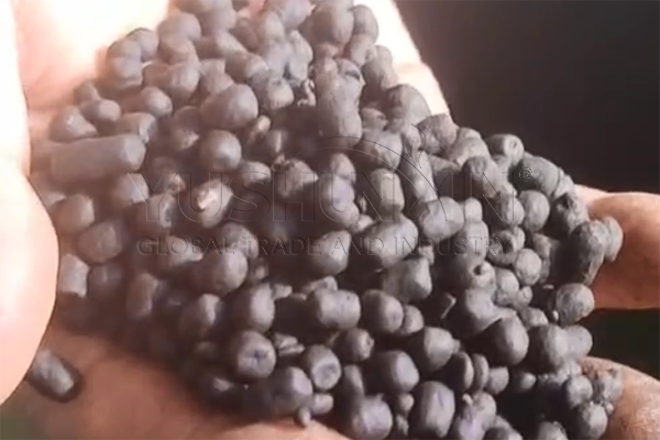 Compost pellets after polishing machine processing