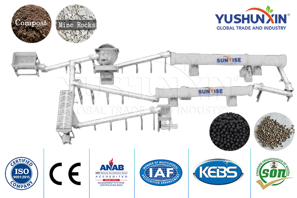 Compost mineral fertilizer granulation line