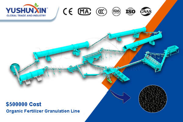 $500000 cost organic fertilizer granulation line