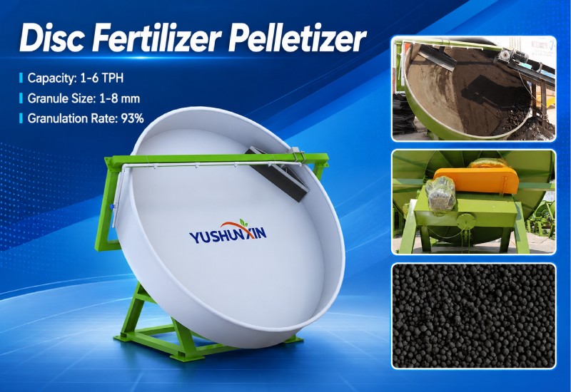 disc fertilizer pelletizer with high granulation rate